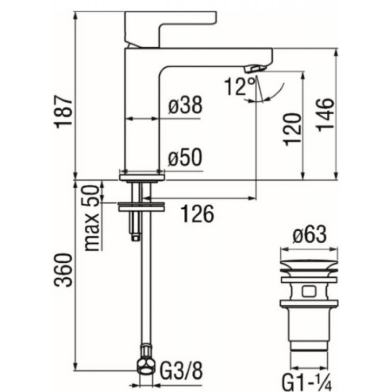 Смеситель для раковины Nobili Lira LR116118/2CR