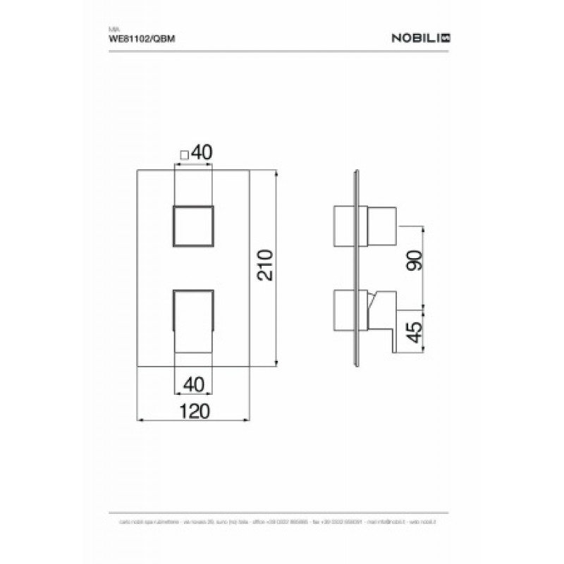 Змішувач прихованого монтажу Nobili Mia WE81102/QBM