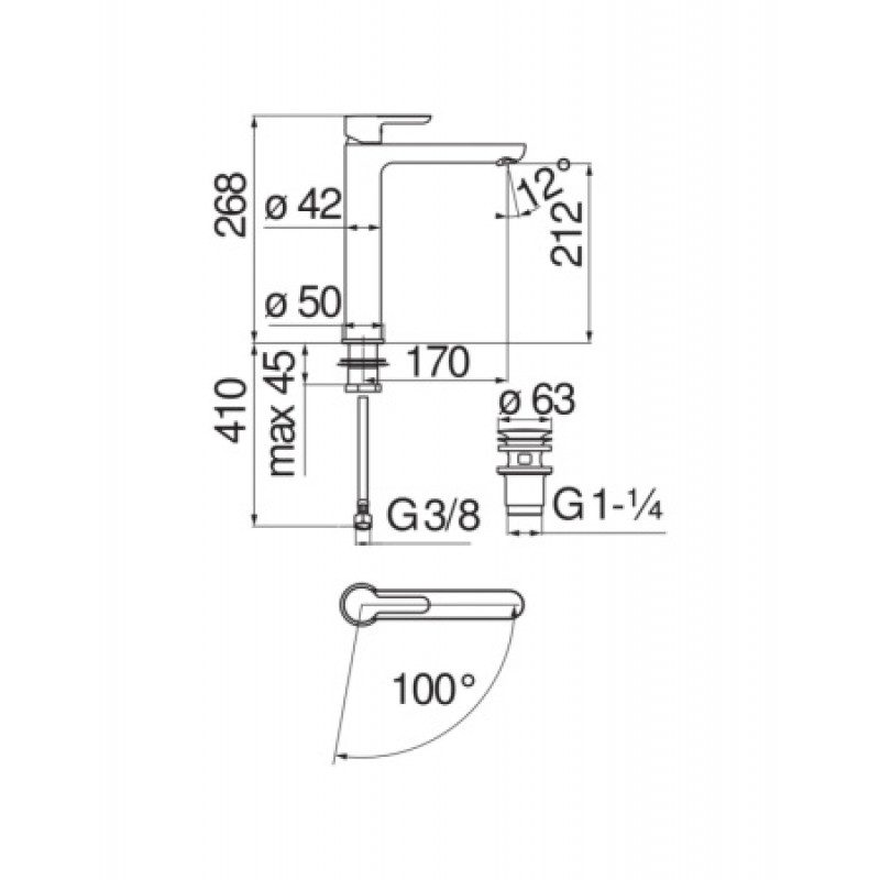 Смеситель для раковины Nobili ABC ABH87128/2CR