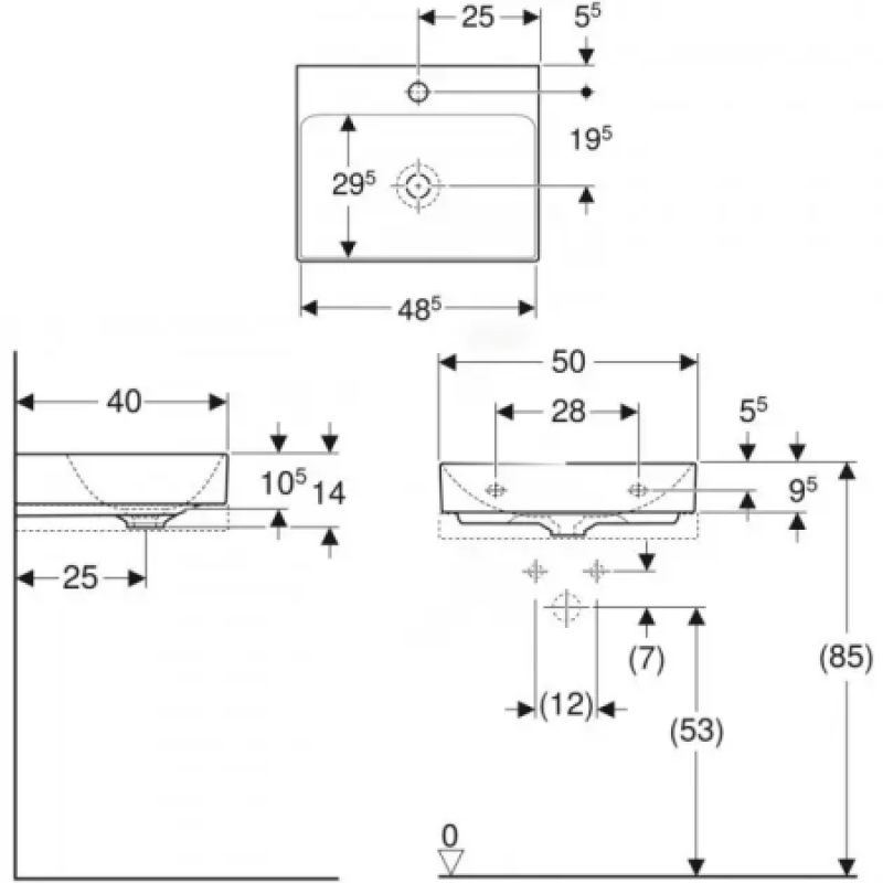 Раковина Geberit One 500x400 мм 505.030.01.6