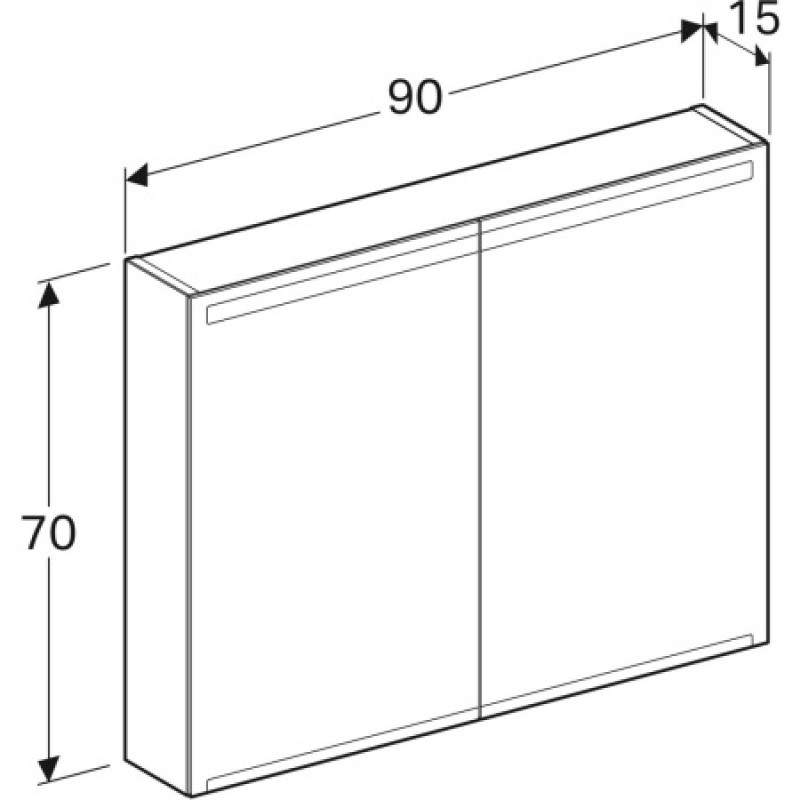 Шкафчик-зеркало с подсветкой Geberit Option 900x700x150 мм 500.583.00.1