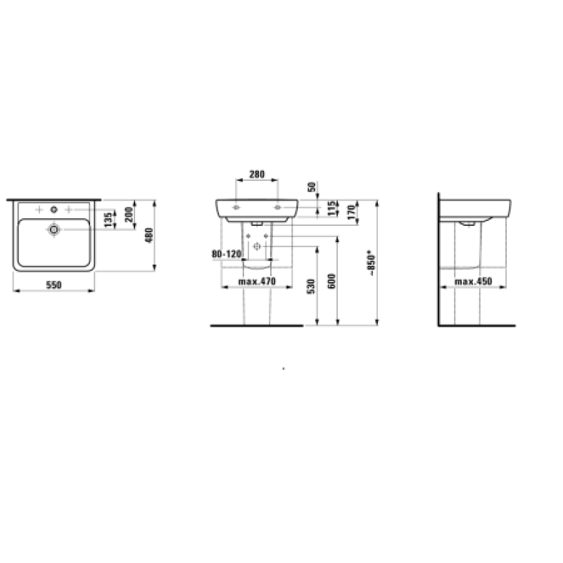Раковина Laufen Pro 550x480 мм H8189510001091