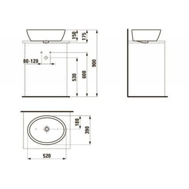 Раковина Laufen Pro 520x390 мм H8129640001121