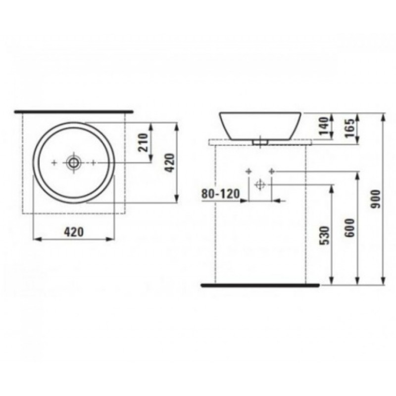 Раковина Laufen Pro 420 мм H8129620001121