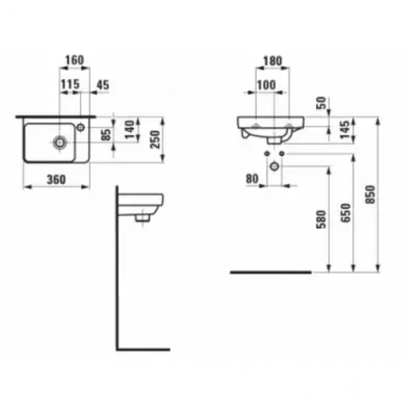Раковина Laufen Pro S 360х250 мм H8159600001041