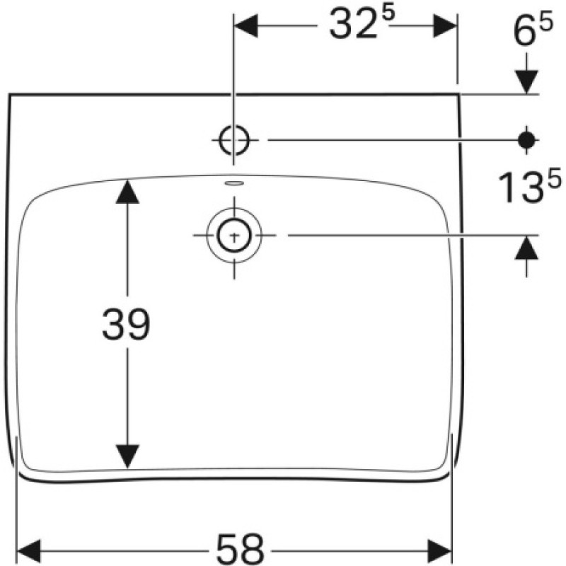 Раковина для ЛОФВ Geberit Selnova Comfort 650х550 мм 501.463.00.7