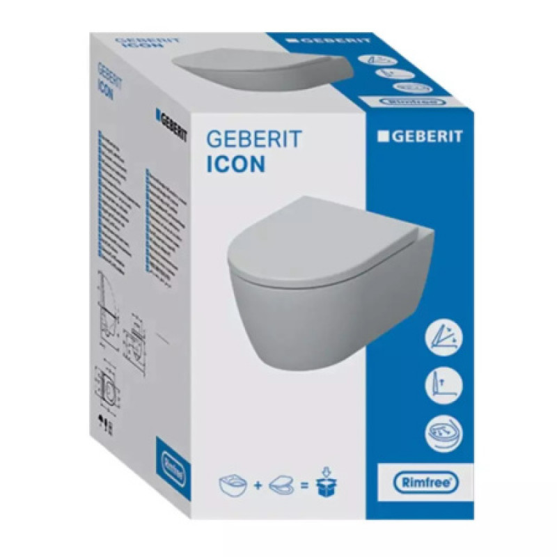Подвесной унитаз Geberit iCon Rimfree 501.664.00.1