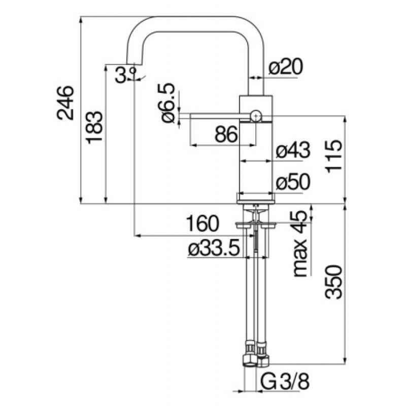 Смеситель для раковины Nobili Velis VE125118/3GUP