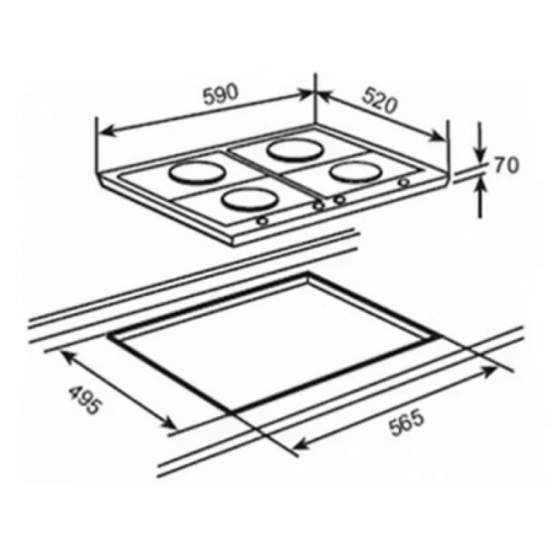 Варочная поверхность газовая Teka EW 60 4G AI AL 40218060