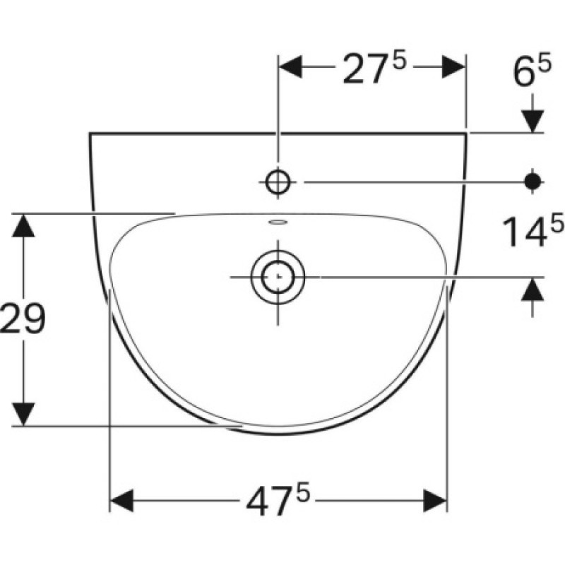 Раковина Geberit Selnova 550х440 мм 500.315.01.7