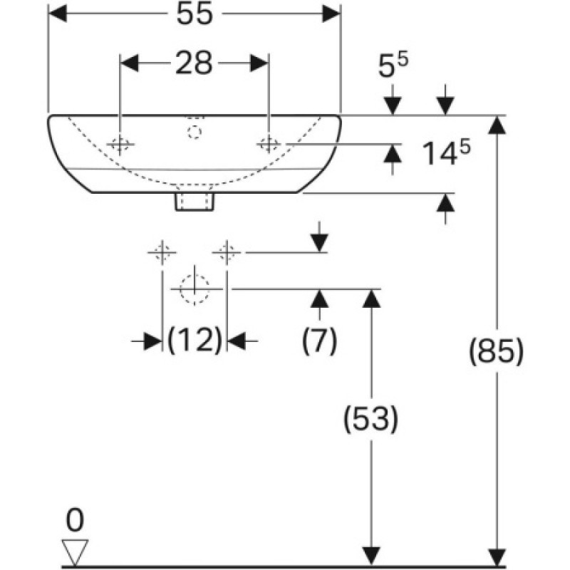 Раковина Geberit Selnova 550х440 мм 500.315.01.7