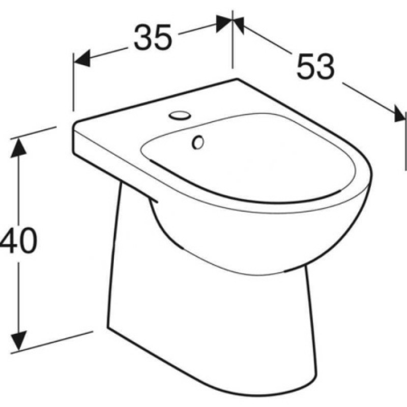 Биде напольное Geberit Selnova 500.289.01.7
