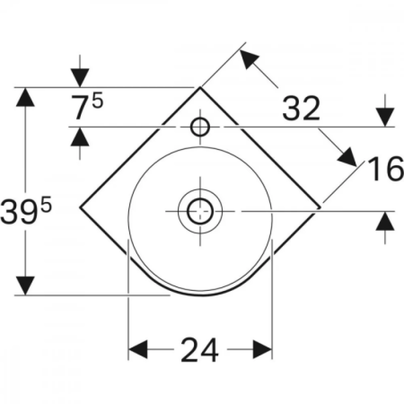 Раковина Geberit Selnova Compact 45х15.5х39.5 мм 501.519.00.7