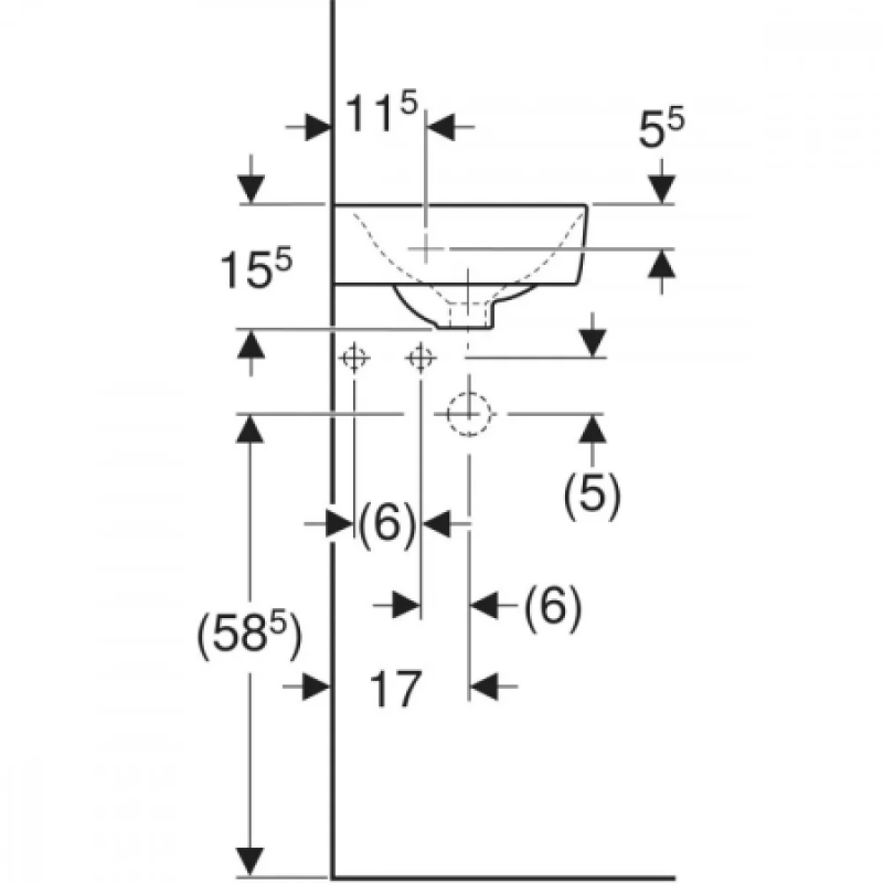 Раковина Geberit Selnova Compact 45х15.5х39.5 мм 501.519.00.7