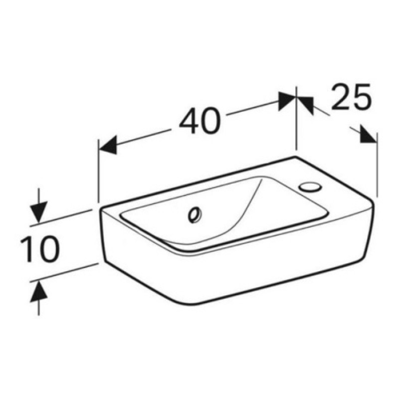 Раковина Geberit Selnova Compact 400х150х250 мм 501.517.00.7