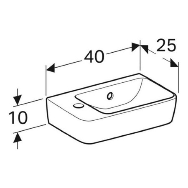 Раковина Geberit Selnova Compact 400х150х250 мм 501.518.00.7