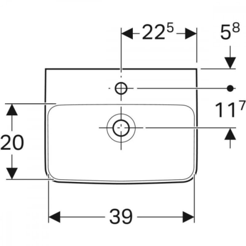 Раковина Geberit Selnova Compact 450х170х340 мм 501.561.00.7