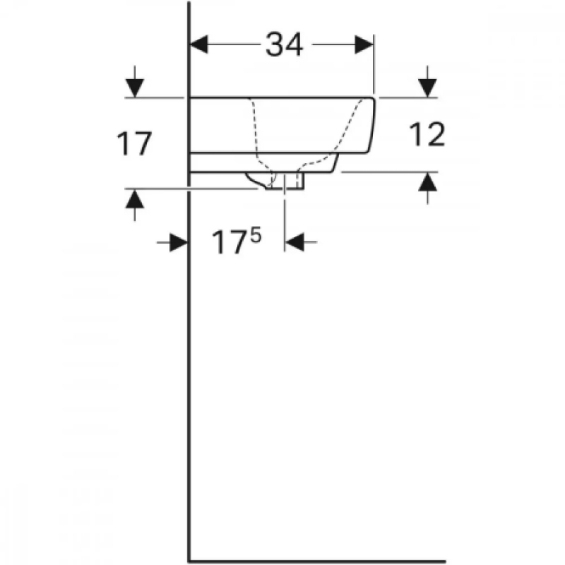 Раковина Geberit Selnova Compact 450х170х340 мм 501.561.00.7