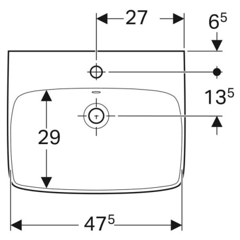 Раковина Geberit Selnova Square 550х440 мм 500.290.01.7