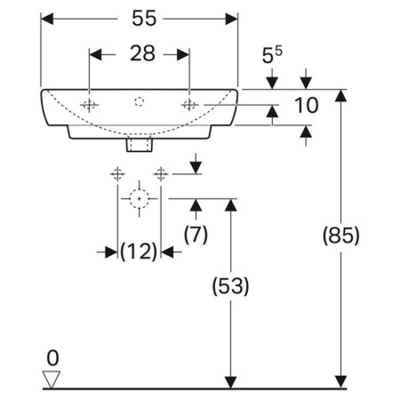 Раковина Geberit Selnova Square 550х440 мм 500.290.01.7