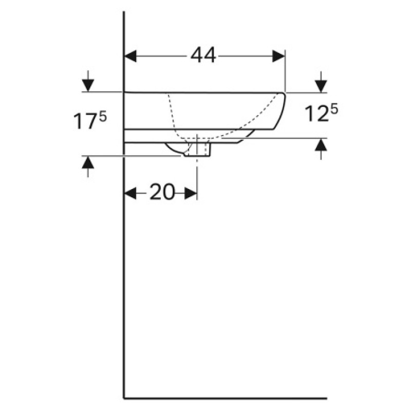 Раковина Geberit Selnova Square 550х440 мм 500.290.01.7