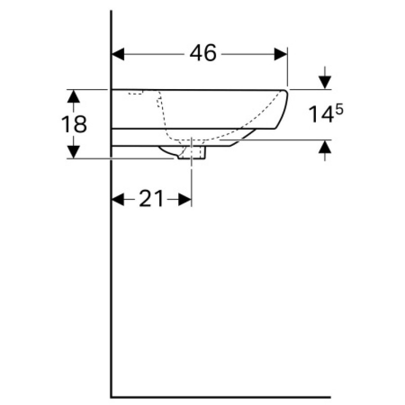 Раковина Geberit Selnova Square 600х460 мм 500.300.01.7