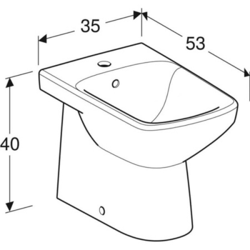 Биде напольное Geberit Selnova Square 500.483.01.7