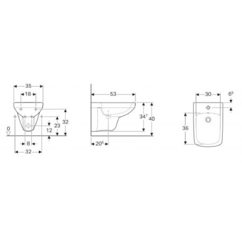 Биде подвесное Geberit Selnova Square 500.271.01.5