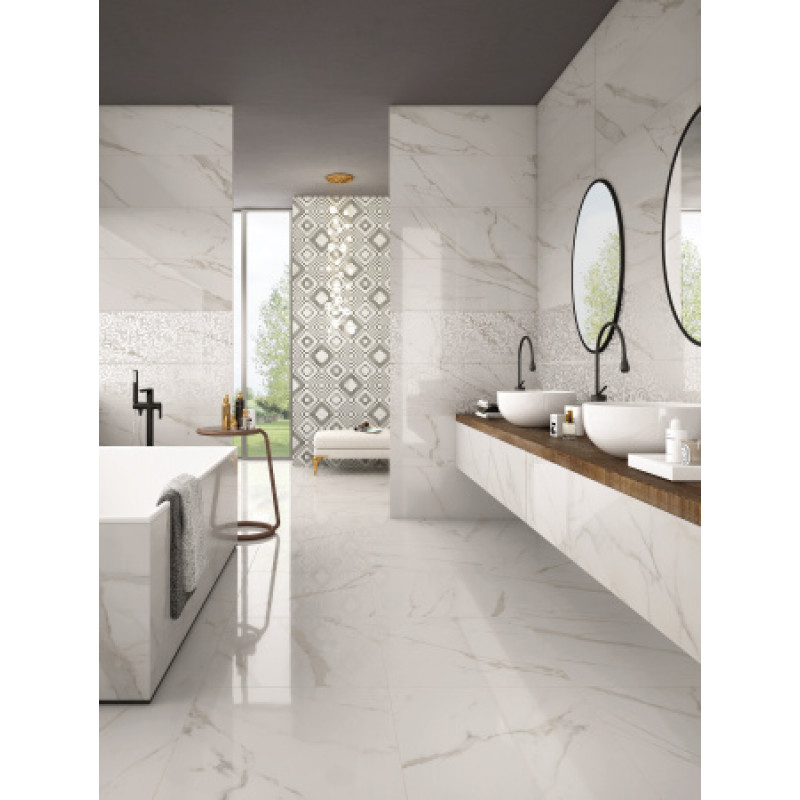 Плитка керамогранитная Panaria Trilogy Zero3 Calacatta white 3000X1000Х5.5мм гладкая/глянцевая PZ7TYX0