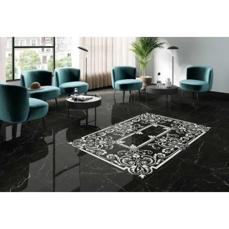 Плитка керамогранитная Panaria Eternity Marquina black 600X600Х9.5мм гладкая/глянцевая PGWEN35