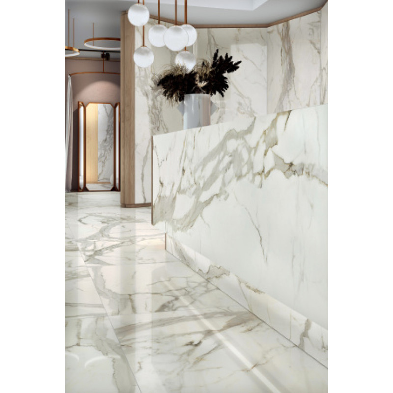 Плитка керамогранітна Cottodeste Allure Calacatta 1200x2780х6, 5мм Kerlite гладка/матова smooth EK6AR18