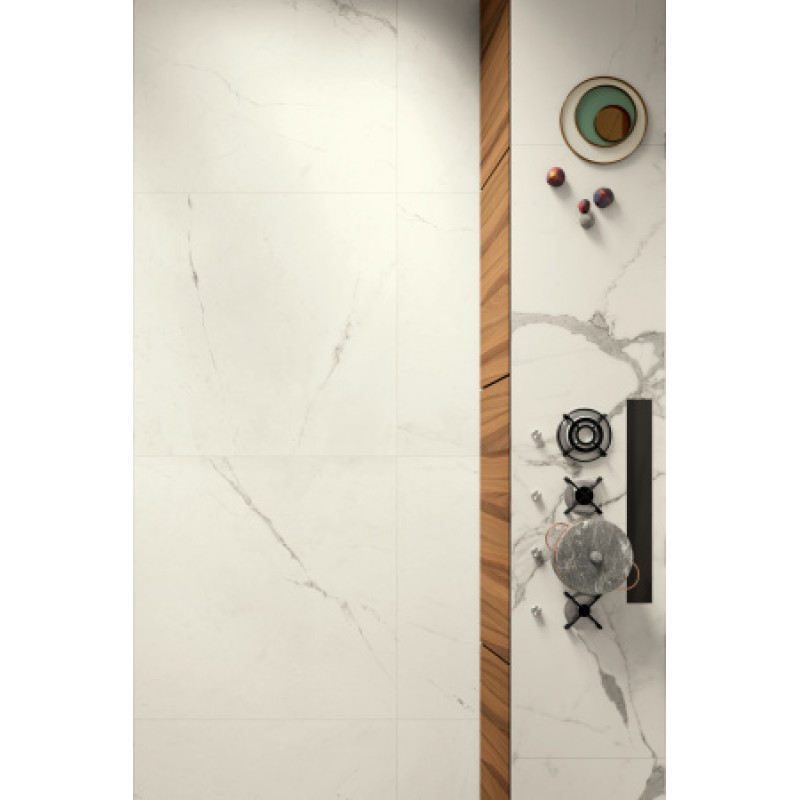 Плитка керамогранитная Cottodeste Vanity Bianco Luce 600x1200х6,5мм Kerlite гладкая/матовая touch EKXVA00