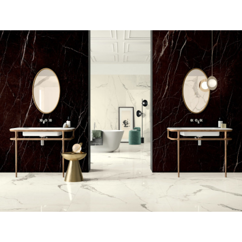 Плитка керамогранитная Cottodeste Vanity Bianco Statuario 1200x1200х6,5мм Kerlite гладкая/матовая touch EK8VA10