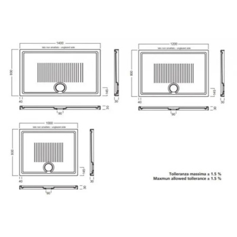 Душевой поддон Hatria Lif H3 1000x800x30 PBY1ZY01