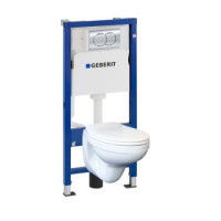 Комплект Duofix Pro 20: инсталляция для подвесного унитаза Geberit  Duofix Pro 20 + клавиша смыва Delta 01 + унитаз Kolo Idol с сиденьем Duroplast 118.315.21.2