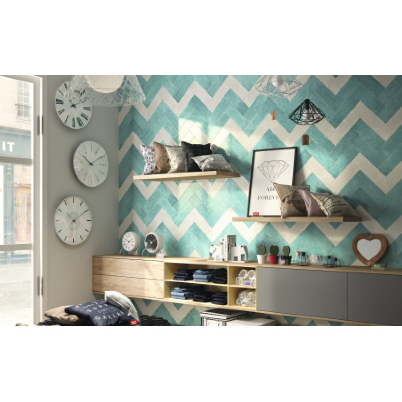 Плитка Iris Ceramica Maiolica Acquamarina 100x300х7,5мм структурная/глянцевая, для стены 754990