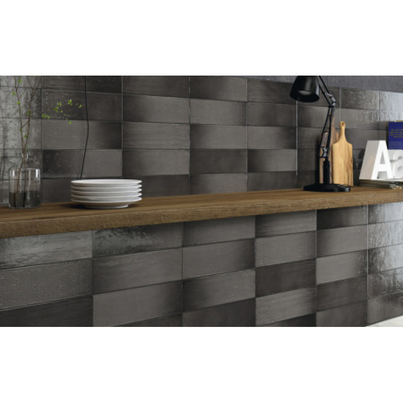 Плитка Iris Ceramica Aura Slate 100x300х7,5мм структурная/глянцевая, для стены 754949