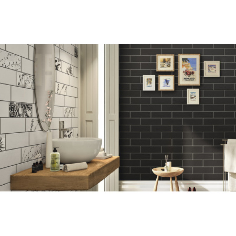 Плитка Iris Ceramica Aura Jet 100x300х7,5мм структурная/матовая, для стены 754994