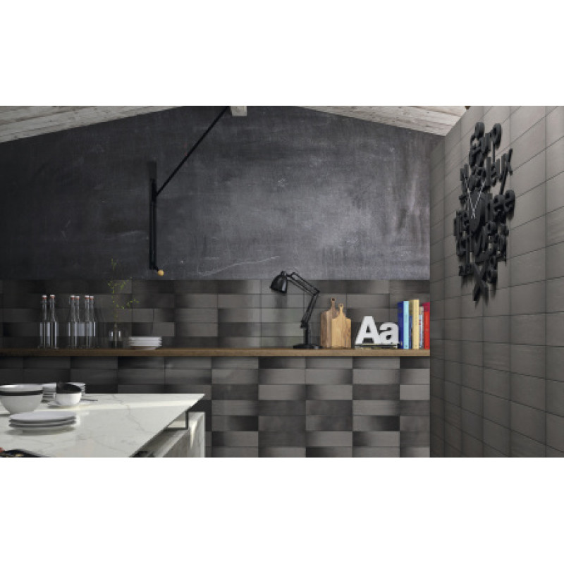 Плитка Iris Ceramica Aura Slate 100x300х7,5мм структурная/матовая, для стены 754997