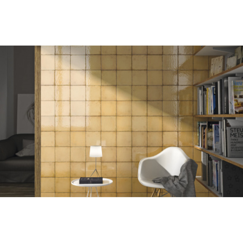 Плитка Iris Ceramica Maiolica Ocra 200x200х7,5мм структурная/глянцевая, для стены 563201