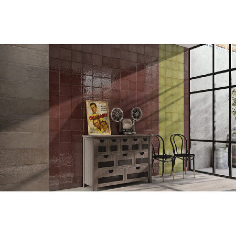 Плитка Iris Ceramica Maiolica Prugna 200x200х7,5мм структурная/глянцевая, для стены 563204