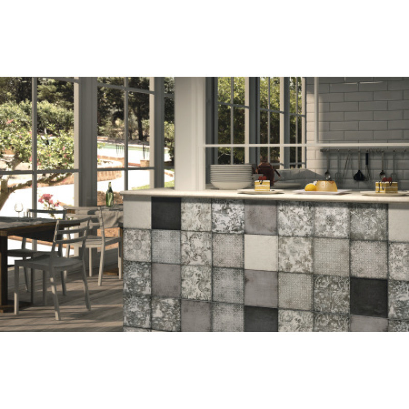 Плитка Iris Ceramica Maiolica Grigio 200x200х7,5мм структурная/глянцевая, для стены 563209