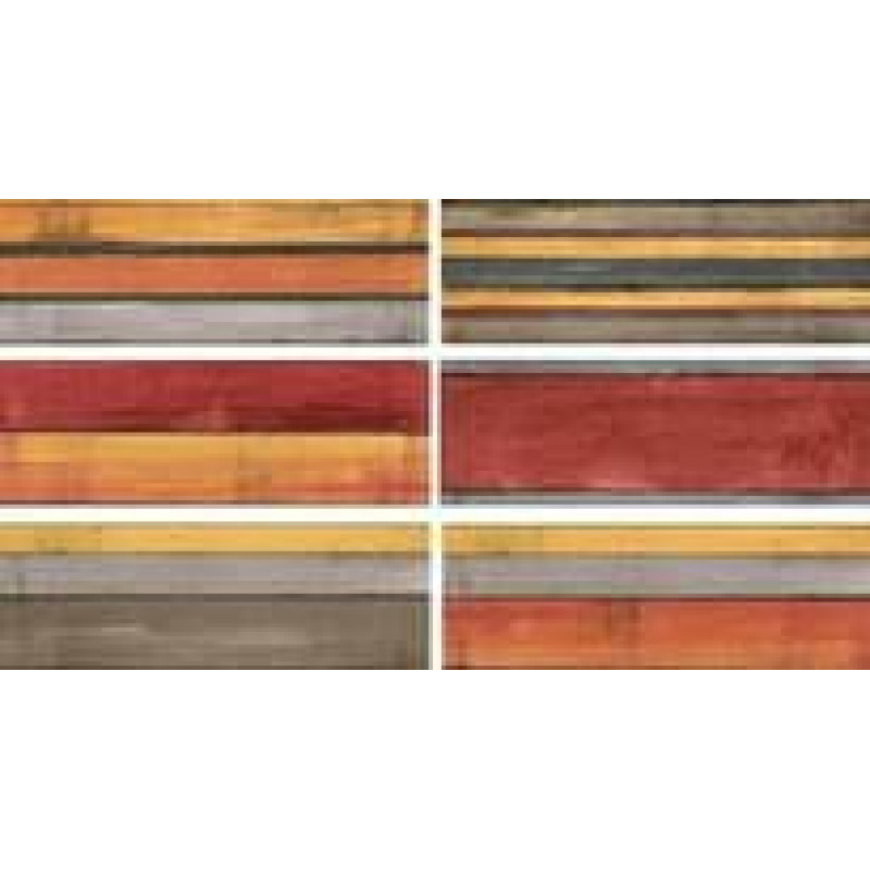 Плитка Iris Ceramica Maiolica, декор Riga Rosso 100x300х7,5мм структурная/глянцевая, для стены 754936