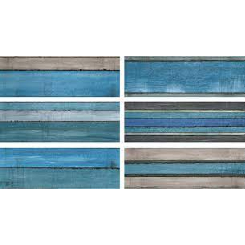 Плитка Iris Ceramica Maiolica, декор Riga Mare 100x300х7,5мм структурная/глянцевая, для стены 754937