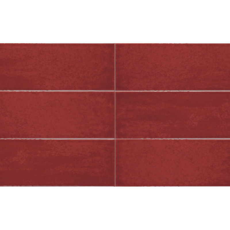 Плитка Iris Ceramica Maiolica Rosso 100x300х7,5мм структурная/глянцевая, для стены 754983