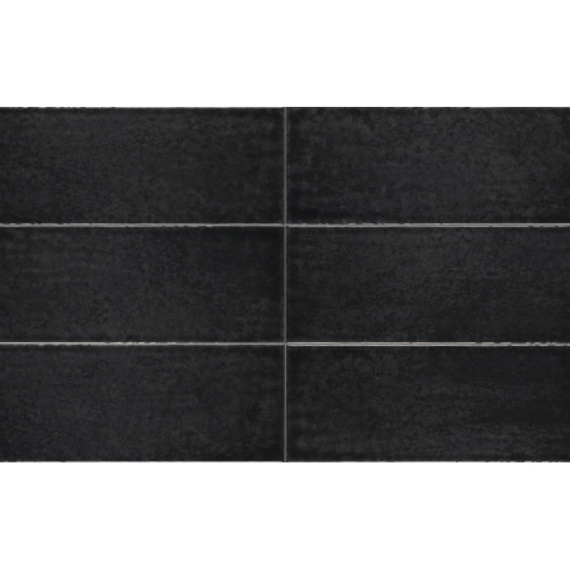 Плитка Iris Ceramica Maiolica Nero 100x300х7,5мм структурная/глянцевая, для стены 754987