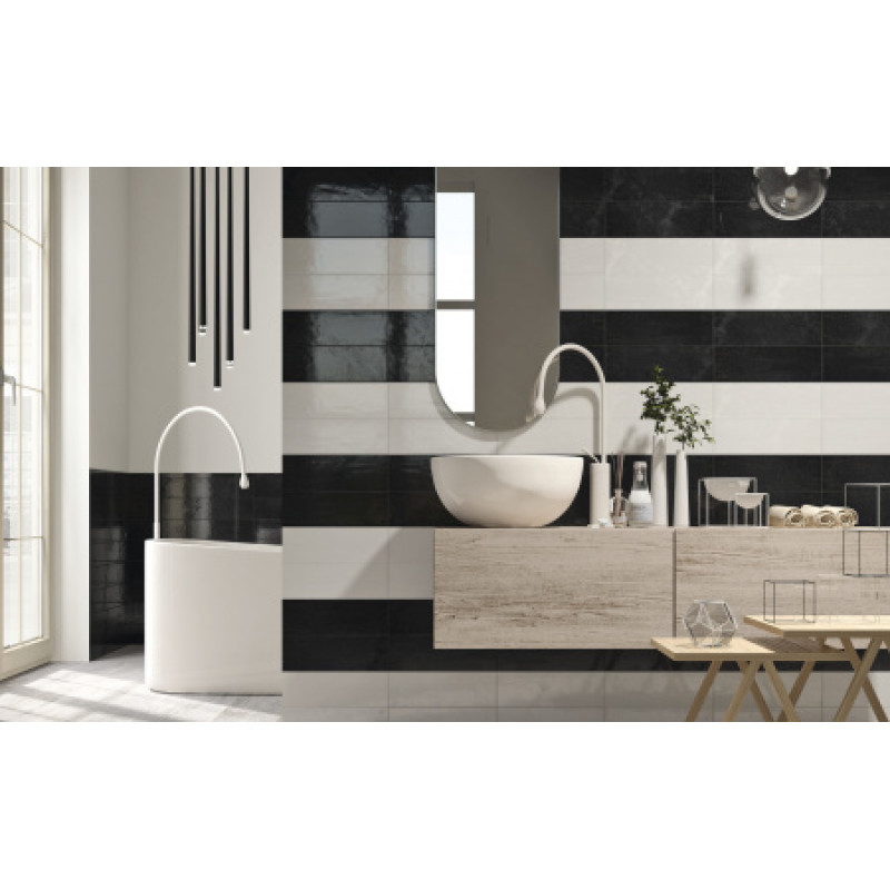 Плитка Iris Ceramica Maiolica Latte 100x300х7,5мм структурная/глянцевая, для стены 754988