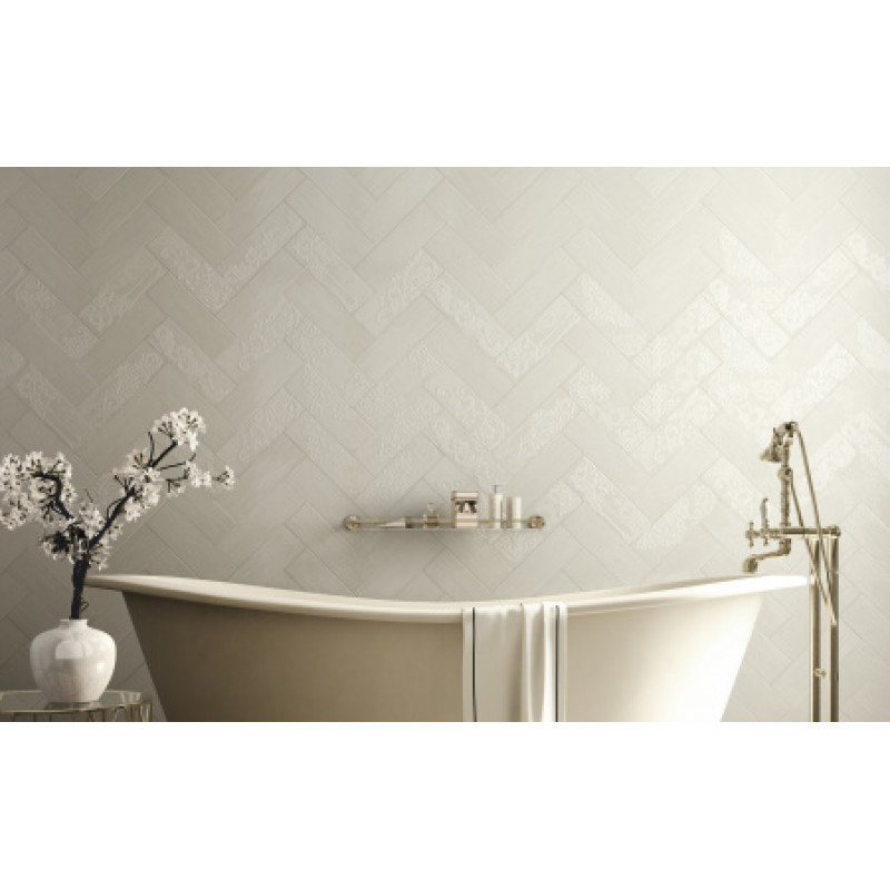Плитка Iris Ceramica Maiolica Latte 100x300х7,5мм структурная/глянцевая, для стены 754988