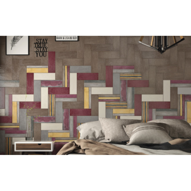 Плитка Iris Ceramica Maiolica Prugna 100x300х7,5мм структурная/глянцевая, для стены 754991