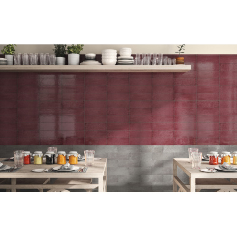 Плитка Iris Ceramica Maiolica Prugna 100x300х7,5мм структурная/глянцевая, для стены 754991